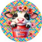 L1463 icing frosting koe kalfje 18cm eetbare taart print top, Ophalen of Verzenden, Nieuw, Taarten, Versiering