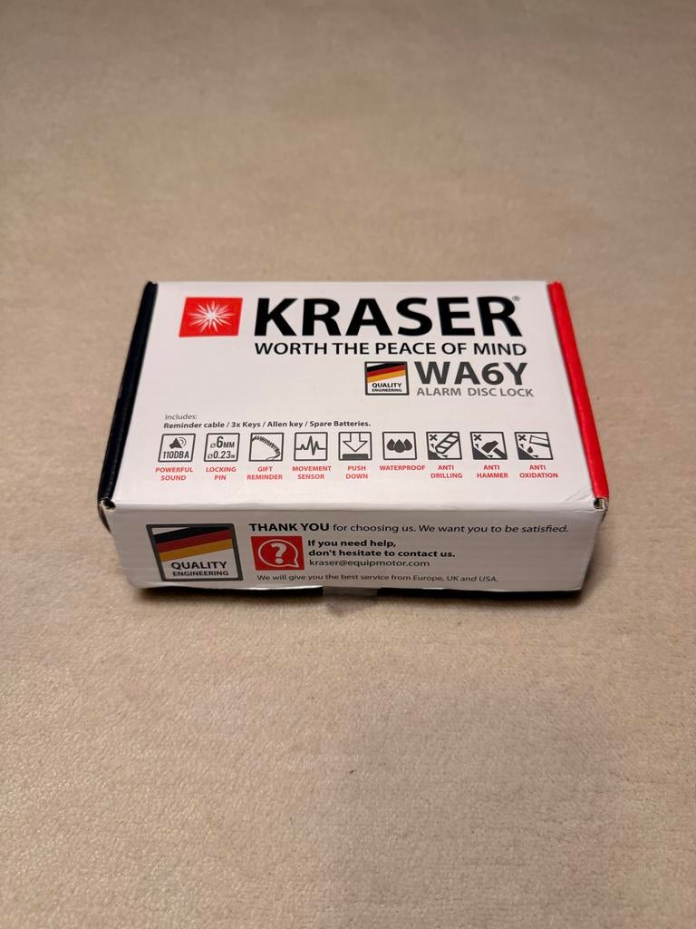 Kraser WA6Y Disc lock - Alarm, Ophalen, Nieuw