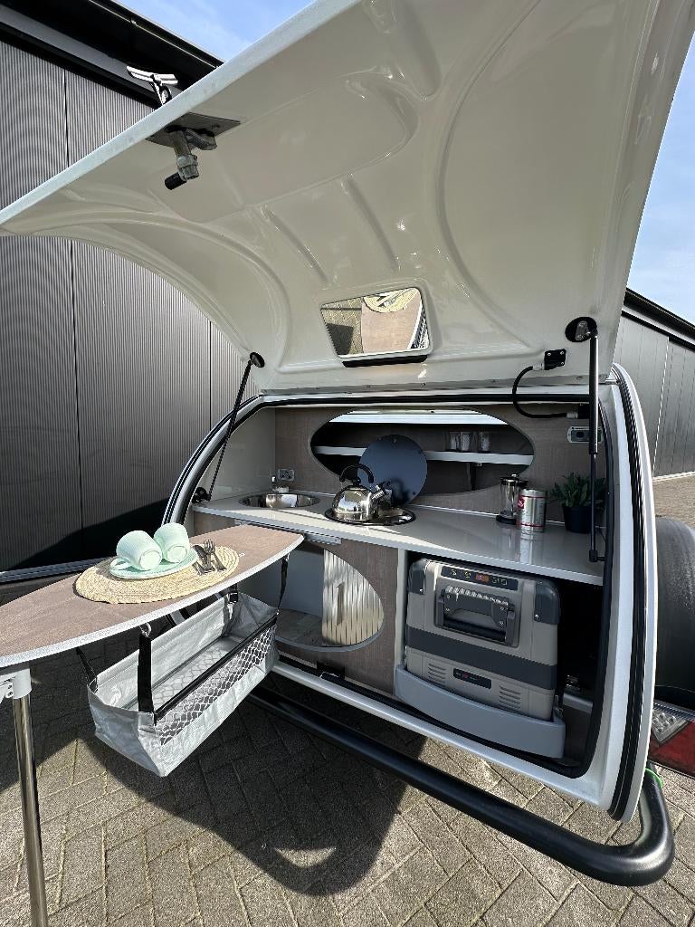 Caretta 1500 Teardrop caravan KACHEL ACCU KOELKAST, Overige merken, Vast bed, Rondzit, Bedrijf