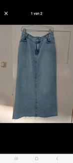 Spijkerrok mt L met split achter, Ophalen of Verzenden, Zo goed als nieuw, Blauw, Onder de knie