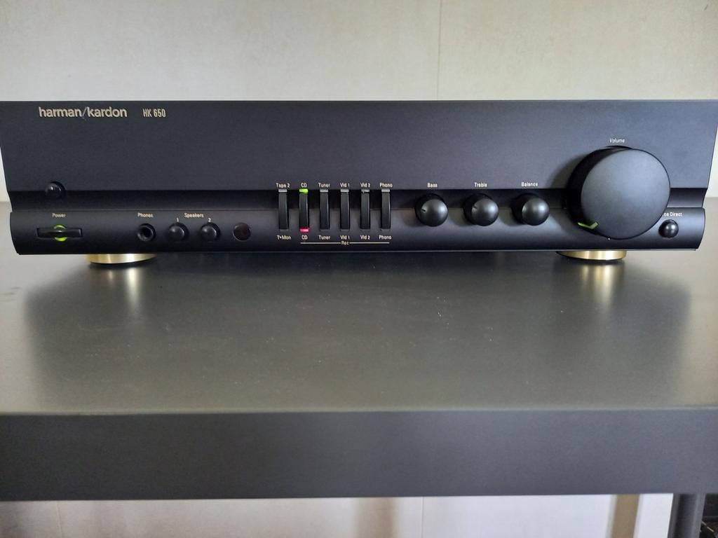 HARMAN KARDON HK 650 2 X 80 WATT + PHONO + PRE-OUT/MAIN-IN, Overige merken, Ophalen of Verzenden, Zo goed als nieuw, 60 tot 120 watt