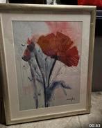 Schilderij klaproos, Gebruikt, Ophalen of Verzenden, Schilderij, 75 tot 100 cm