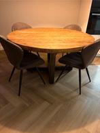 Eleonora ronde eettafel 150cm met 4 MX Sofa stoelen, Ophalen, 100 tot 150 cm, Rond, Zo goed als nieuw