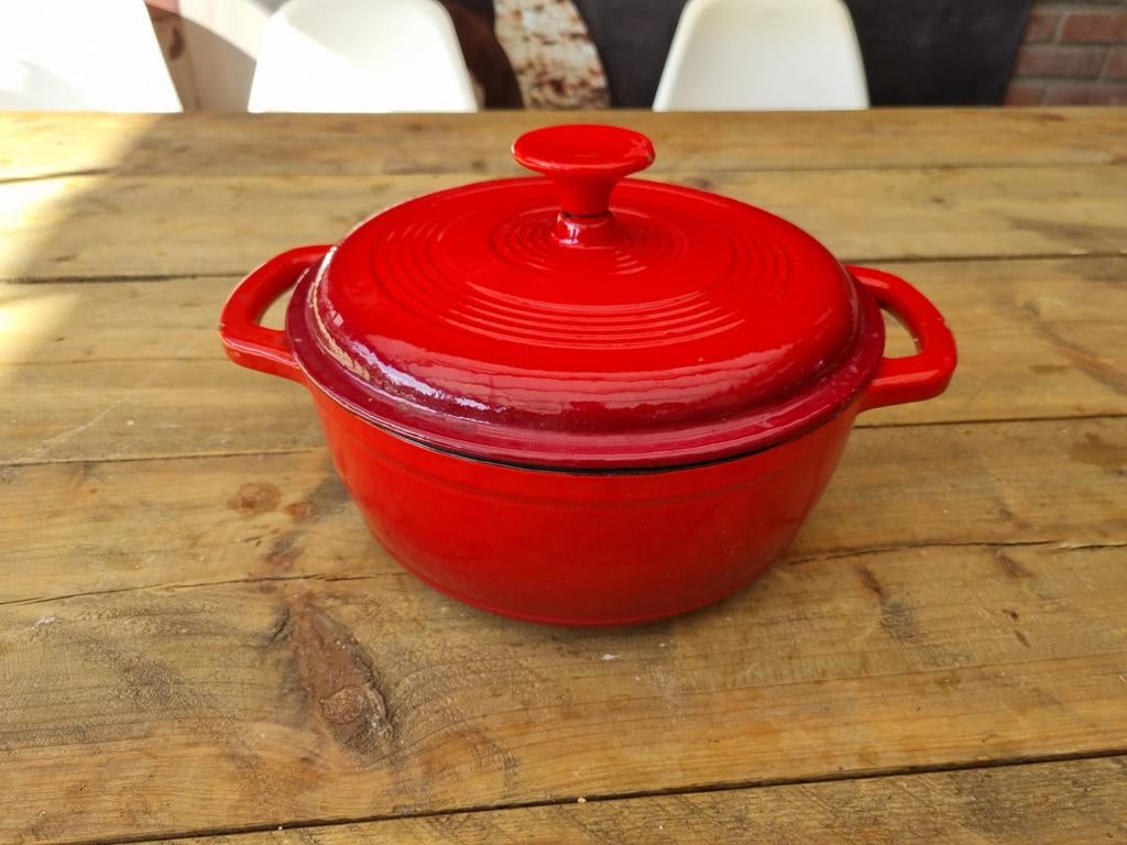 Rode gietijzeren pan Ernesto - diameter 22 cm, Ophalen of Verzenden, Gietijzer, Koekenpan of Braadpan