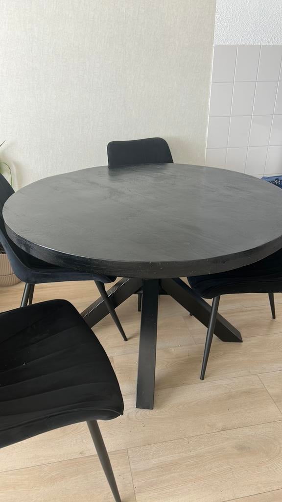 Mango houte eettafel 120cm, Huis en Inrichting, Tafels | Eettafels, Ophalen, Zo goed als nieuw, Rond, 100 tot 150 cm