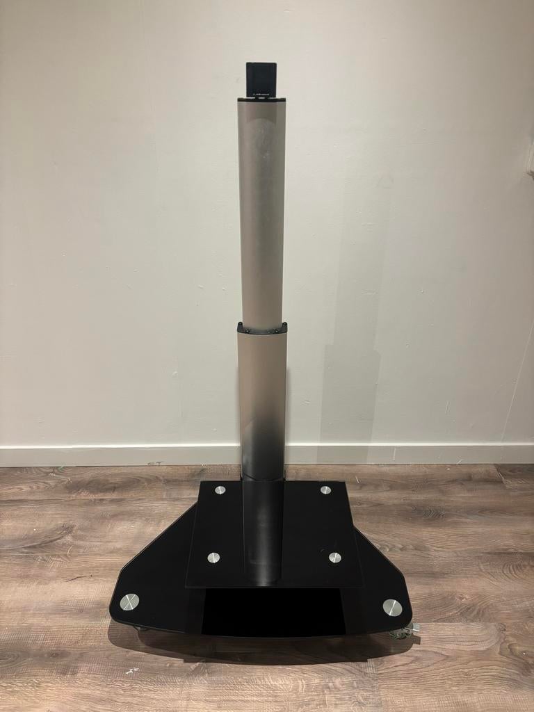 TV Standaard met wielen - Zwart/Zilver, Ophalen, Gebruikt