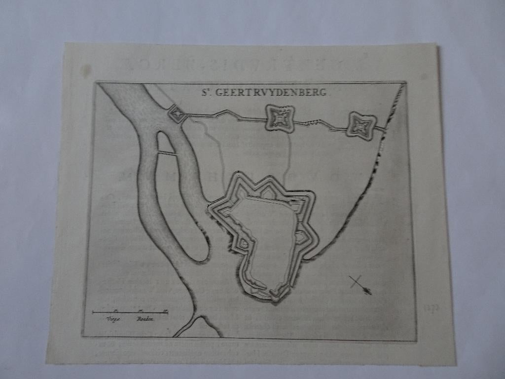 Gravure vesting plattegrond Geertruidenberg Brabant 1649, Verzenden, Cartografie, 1600 - 1699, Gravure