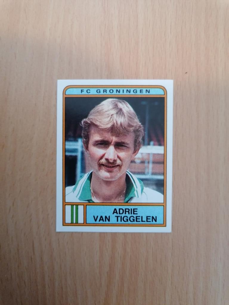 Panini Voetbal 84 #146 Adrie van Tiggelen., Ophalen of Verzenden, Zo goed als nieuw, Plaatje