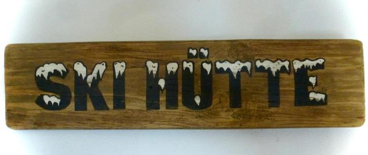 Handgeschilderd Après Ski bord / wintersport / Kerst / decor, Huis en Inrichting, Woonaccessoires | Wanddecoraties, Nieuw, Ophalen of Verzenden