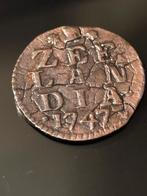 Zilveren Duit Zeeland 1747 - VOC Munt, Postzegels en Munten, Munten | Nederland, Vóór koninkrijk, Zilver, Losse munt, Overige waardes