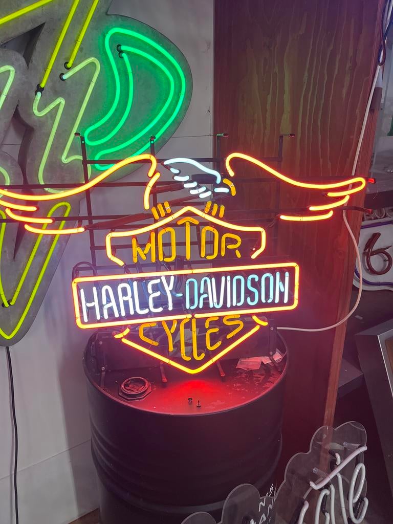 Vintage echte Neon Harley-Davidson Verzamelaarsitem, Ophalen of Verzenden, Gebruikt