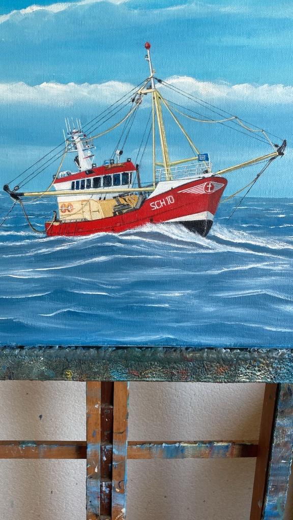 Sch 10 Drie gebroeders olieverfschilderij, Antiek en Kunst, Kunst | Schilderijen | Klassiek, Ophalen