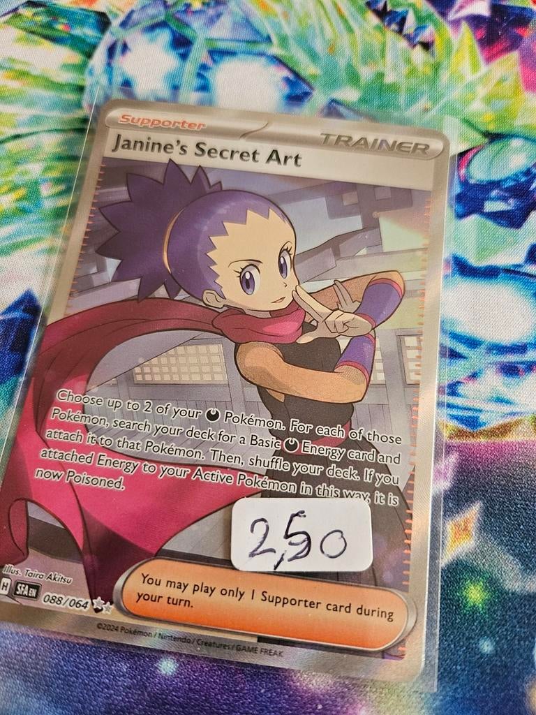Janine's Secret Art Trainer Kaart Pokémon TCG 088/064, Ophalen of Verzenden, Zo goed als nieuw, Losse kaart