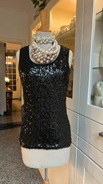 NIEUWE zwarte glittertop mt S, tricot achterkant, Overige typen, Zwart, Nieuw, Ophalen of Verzenden