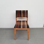 SATELIET houten stoel met  NIEUWE Villard bekleding, Ophalen, Gebruikt, Bruin, Vijf, Zes of meer stoelen