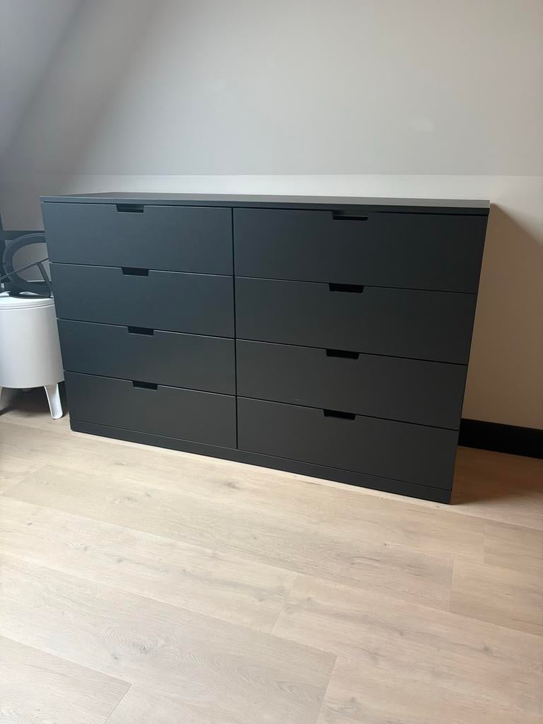 Ikea Nordli ladekast 8 lades antraciet - 160x99 cm, Huis en Inrichting, Kasten | Ladekasten, Ophalen, Gebruikt, 5 laden of meer