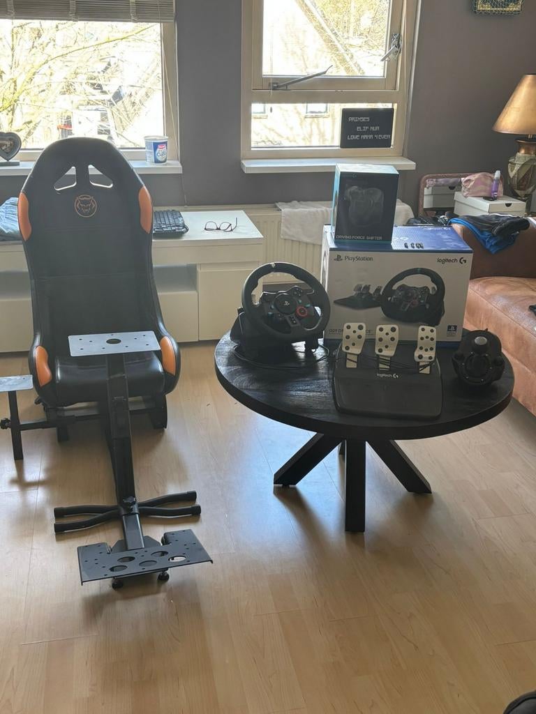 PlayStation Race Set: Stuur, Pedalen, Schakelpook & Stoel, Gebruikt, PlayStation 4, Ophalen of Verzenden, Playseat of Racestoel