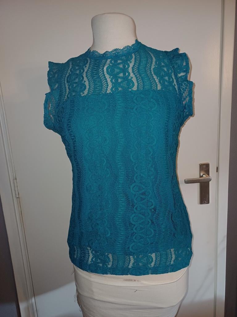 Mi piace kant mouwloze top M Petrol, Maat 38/40 (M), Overige kleuren, Nieuw, Ophalen of Verzenden