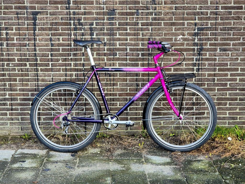 Giant Retro MTB – Paars/Roze Fade – Opgeknapt & Uniek, Fietsen en Brommers, Fietsen | Mountainbikes en ATB, Ophalen, Gebruikt