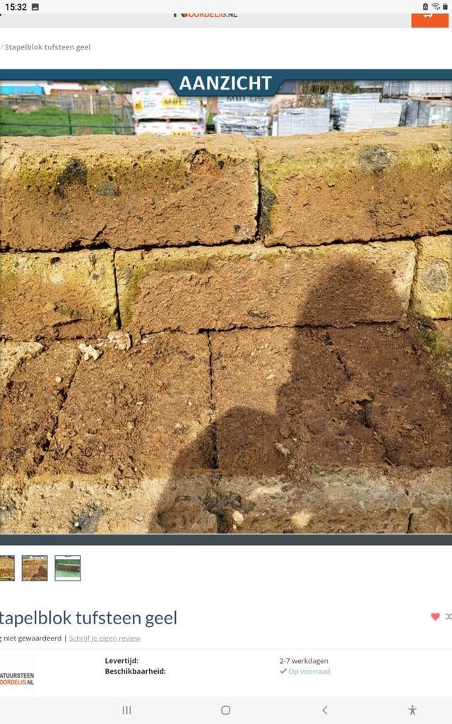 Gezocht tufsteen, Ophalen of Verzenden, Gebruikt, Minder dan 100 cm, Minder dan 25 cm