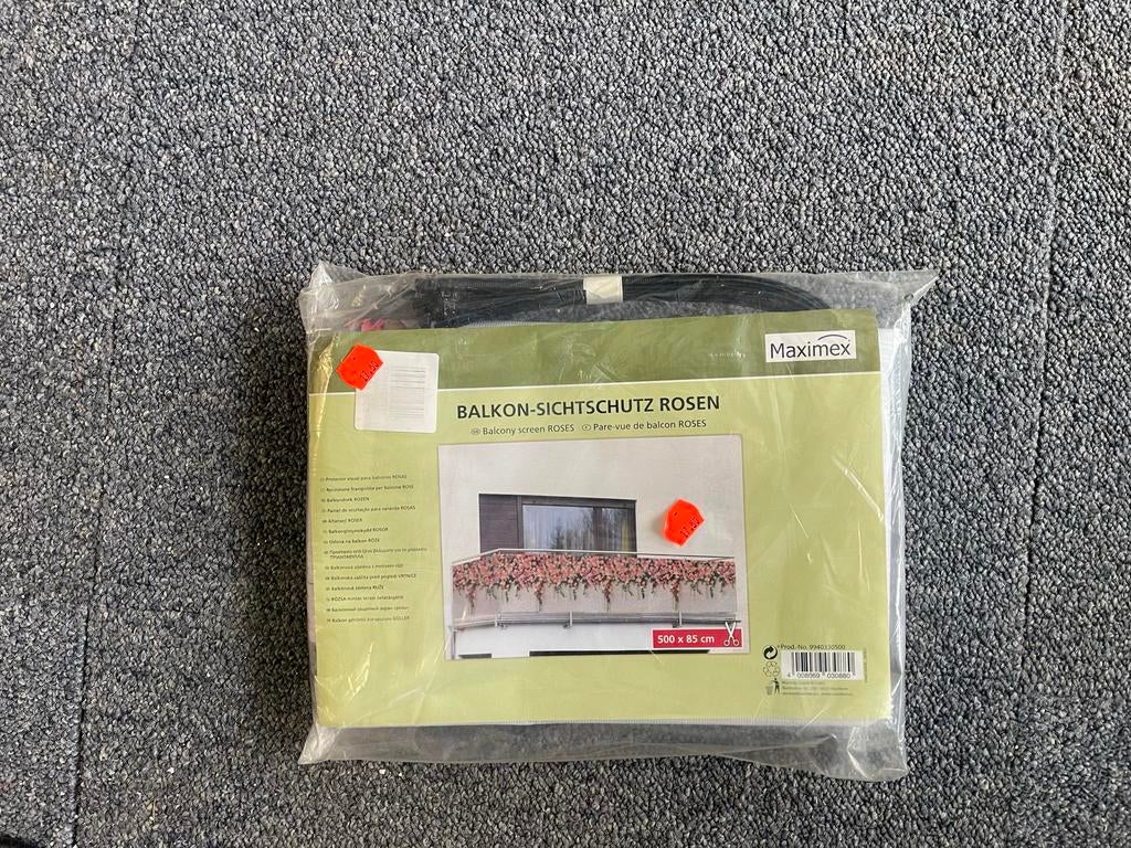 Balkonscherm rozenmotief 500x85 cm, Ophalen of Verzenden, Nieuw, Overige materialen, Overige typen