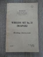 Engels voorschrift Wireless set No. 32 ( manpack ), Verzamelen, Ophalen of Verzenden, Landmacht, Engeland, Boek of Tijdschrift