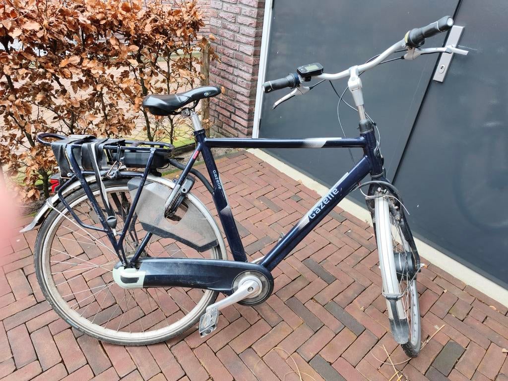 Gazelle Orange elektrische herenfiets blauw 61 cm, Fietsen en Brommers, Ophalen, Gebruikt, Versnellingen, 61 tot 65 cm