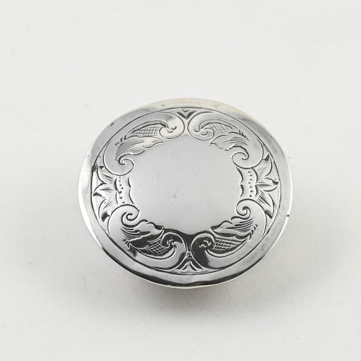 zilveren dekseltje deksel diameter 3,5 cm, van rond 1900, Antiek en Kunst, Antiek | Goud en Zilver, Zilver, Verzenden