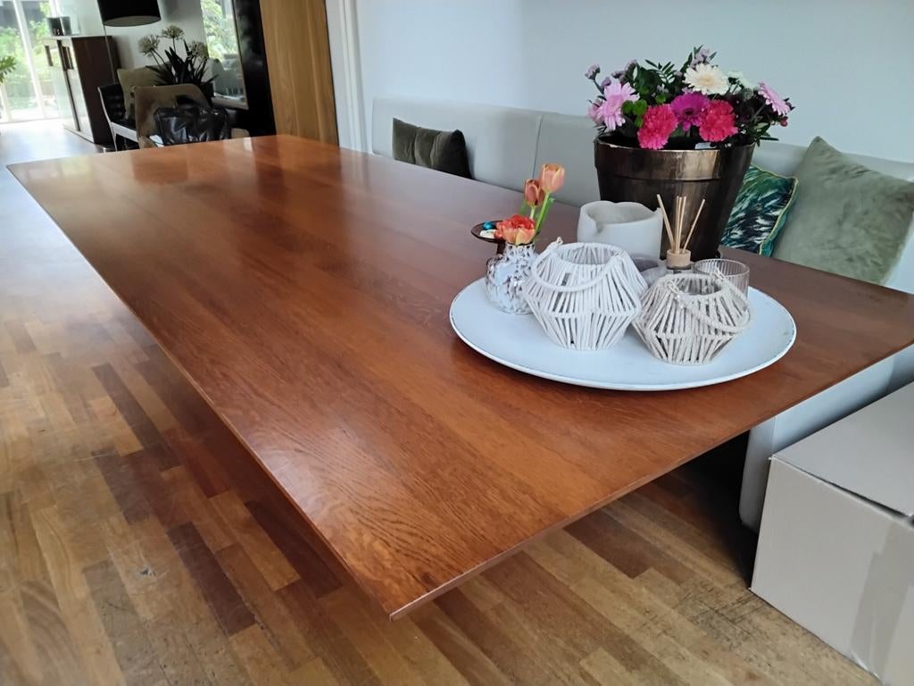 Eetkamertafel Tables4you 120x300cm Massief Eiken Kersenkleur, Ophalen, 100 tot 150 cm, Eikenhout, 200 cm of meer