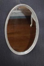 Spiegel met bronzen zilver vernikkelde lijst, Antiek en Kunst, Ophalen, Overige vormen, Minder dan 50 cm