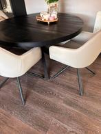 Zwarte eetkamer tafel zonder stoelen, Huis en Inrichting, Tafels | Eettafels, Ophalen, 100 tot 150 cm, Rond, Zo goed als nieuw