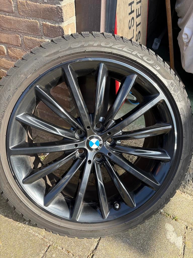 Originele bmw 5 serie styling 633 zwart 19inch winterset, 19 inch, Banden en Velgen, Personenwagen, Gebruikt