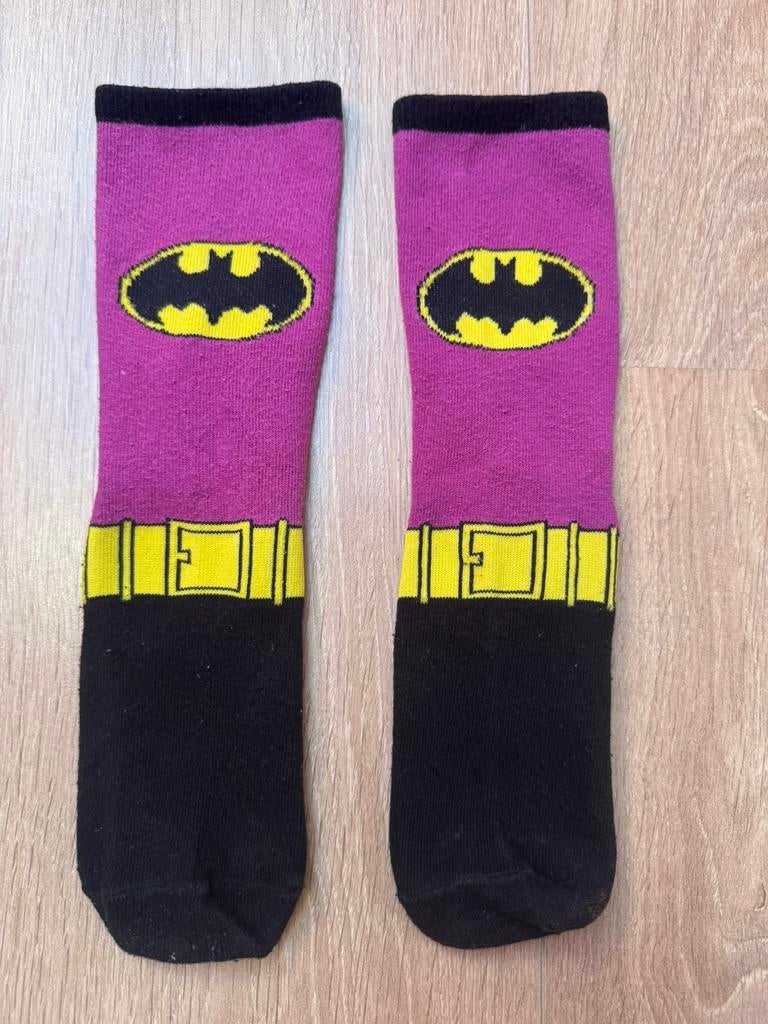 Batman sokken roze/zwart/geel maat 35-38, Sokken en Kniesokken, Zwart, Ophalen of Verzenden, Zo goed als nieuw