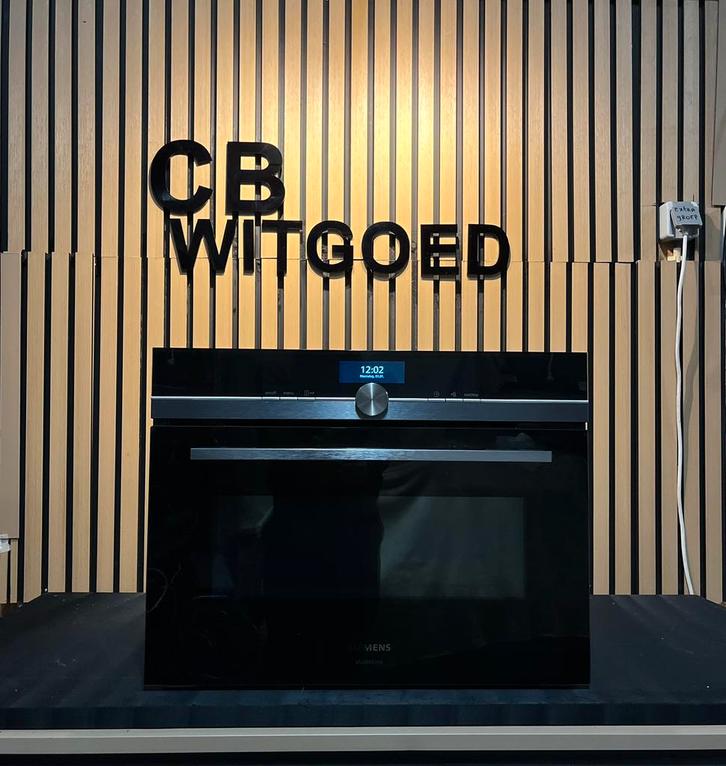 Siemens IQ700 blacksteel combi oven magnetron WIFI/pyrolyse, Witgoed en Apparatuur, Ovens, Refurbished, Inbouw, Oven met grill