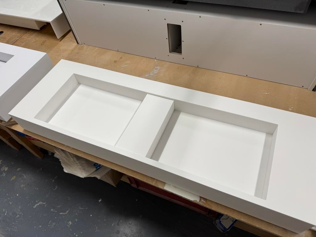 Corian solid surface wastafel 1.50 mtr, Ophalen, 100 tot 150 cm, Nieuw, Minder dan 100 cm