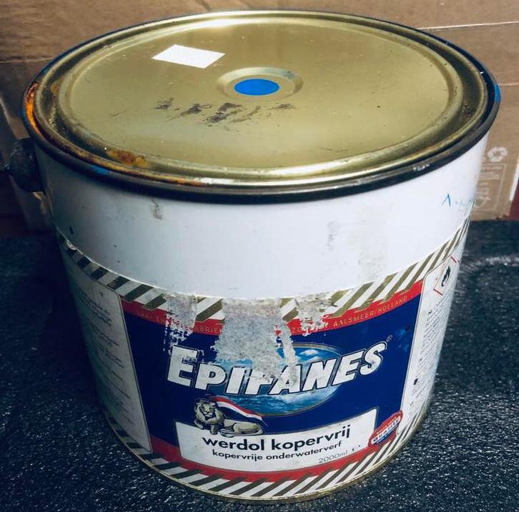 Antifouling 1.25 liter blauw, Ophalen of Verzenden, Gebruikt, Verven