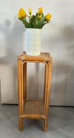Vintage Rotan Bamboe Plantentafel / Plantenstandaard, Ophalen, Gebruikt