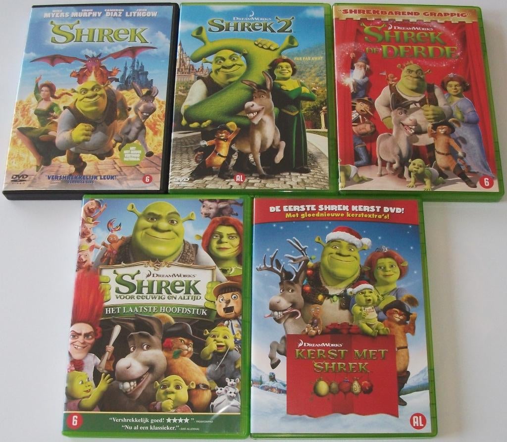 Dvd *** SHREK *** 5 stuks, Avontuur, Alle leeftijden, Ophalen of Verzenden, Zo goed als nieuw