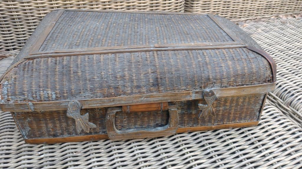 Vintage rotan koffer/mand - Restauratie object, Huis en Inrichting, Woonaccessoires | Kisten, Overige materialen, Gebruikt, 50 tot 100 cm