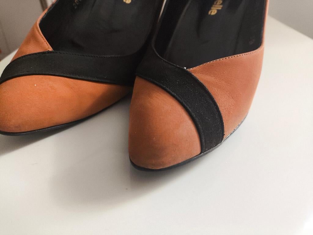 Schoenen, Schoenen met lage hakken, Zwart, Leer, Ophalen of Verzenden