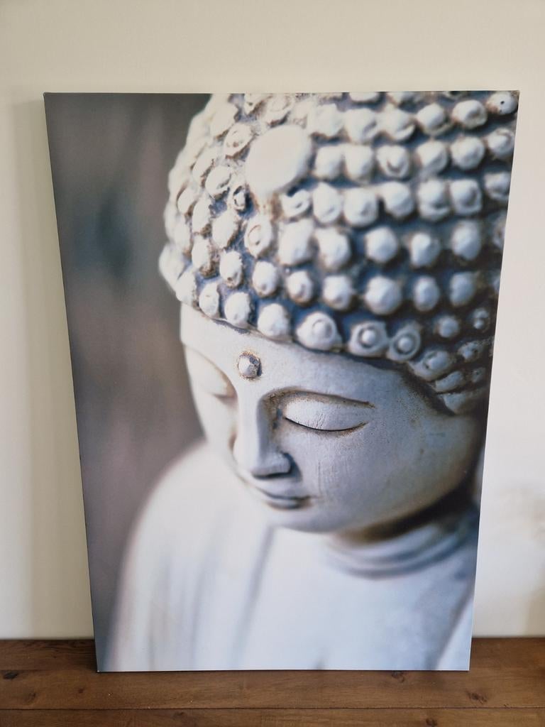 Boeddha Canvasdoek - Rustgevende Wanddecoratie 100x70cm, Ophalen, 75 cm of meer, 50 tot 75 cm, Print