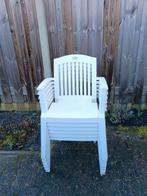 Hartman 6 stapelstoelen wit met opberghoes, Ophalen, Gebruikt, Kunststof