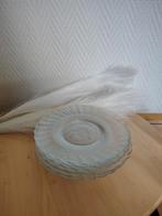 6 glazen gebaksbordjes met bloemmotief, Huis en Inrichting, Ophalen of Verzenden