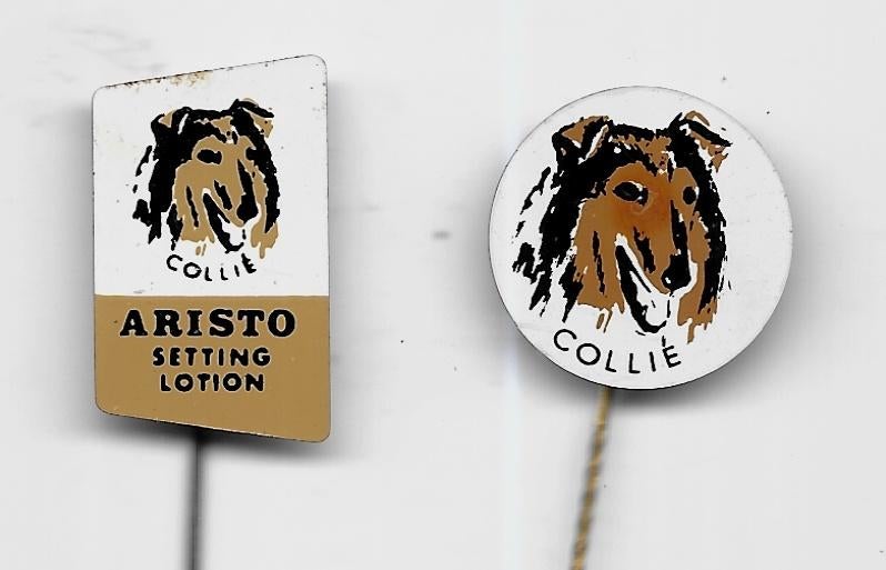 2 COLLIE HONDEN DIEREN SPELDEN, Verzenden, Zo goed als nieuw, Dier of Natuur, Speldje of Pin