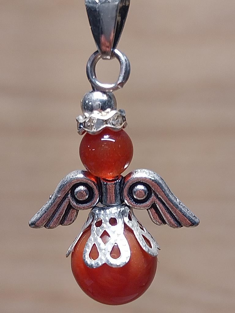hanger Guardian Angel rode jaspis, Nieuw, Ophalen of Verzenden, Steen of Mineraal, Met edelsteen