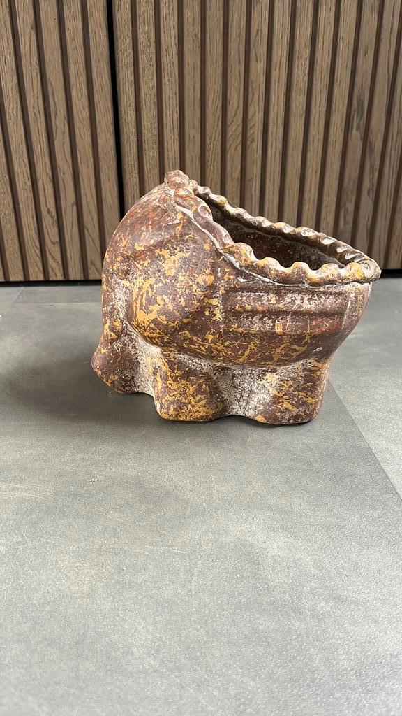 Keramische olifant bloempot / plantenbak – tuin decoratie, Tuin en Terras, Bloempotten, Zo goed als nieuw, Rond, Ophalen of Verzenden