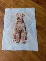 Borduurwerk van een hond, waarschijnlijk een Terrier, Ophalen of Verzenden, Gebruikt, Handborduren, Overige typen