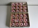Vintage 23 koud roze, babyroze glazen kerstballen 6 cm, Diversen, Ophalen of Verzenden, Gebruikt