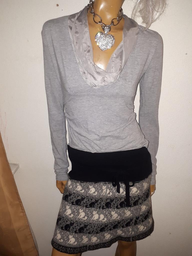 Korte rok met kattenprint van king louie maat M zgan, Kleding | Dames, Rokken, Maat 38/40 (M), Overige kleuren, Ophalen of Verzenden