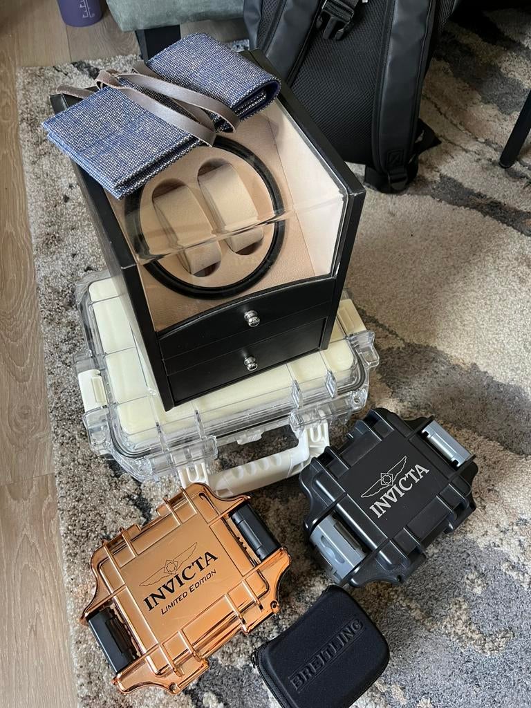 Horloge boxen en winder, Ophalen, Zo goed als nieuw, Zwart, Android